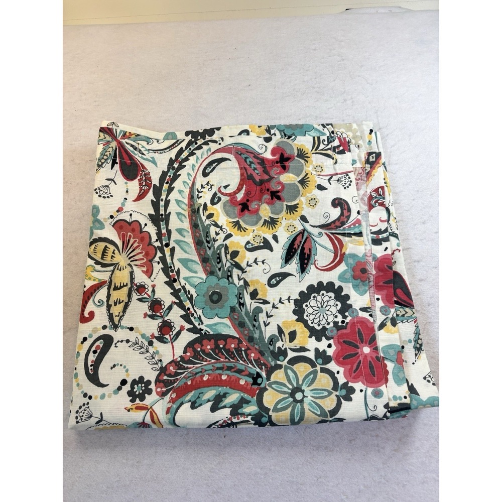 World Market  Boho Paisley Floral‎ Fabric Shower Curtain Cotton 72x72